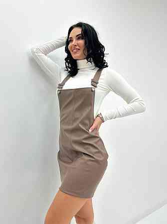 Сарафан з екошкіри "Jolly" оптом / Розпродаж моделі Мокко, 42-44 Київ