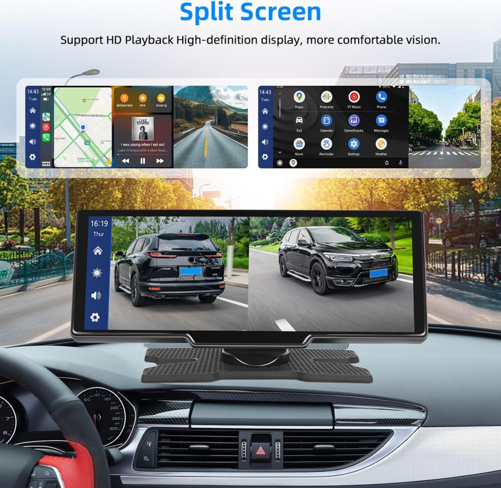 Уцінка Портативна мультимедійна система Podofo 10.26" IPS — Бездротовий Apple CarPlay та Android Auto, Bluetooth, FM, AUX, 7-32V Київ - фото 13