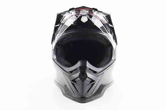 Шолом кросовий/ендуро/АТV зі склом BLD-819-7 М (57-58см), ЧОРНИЙ глянець Киев