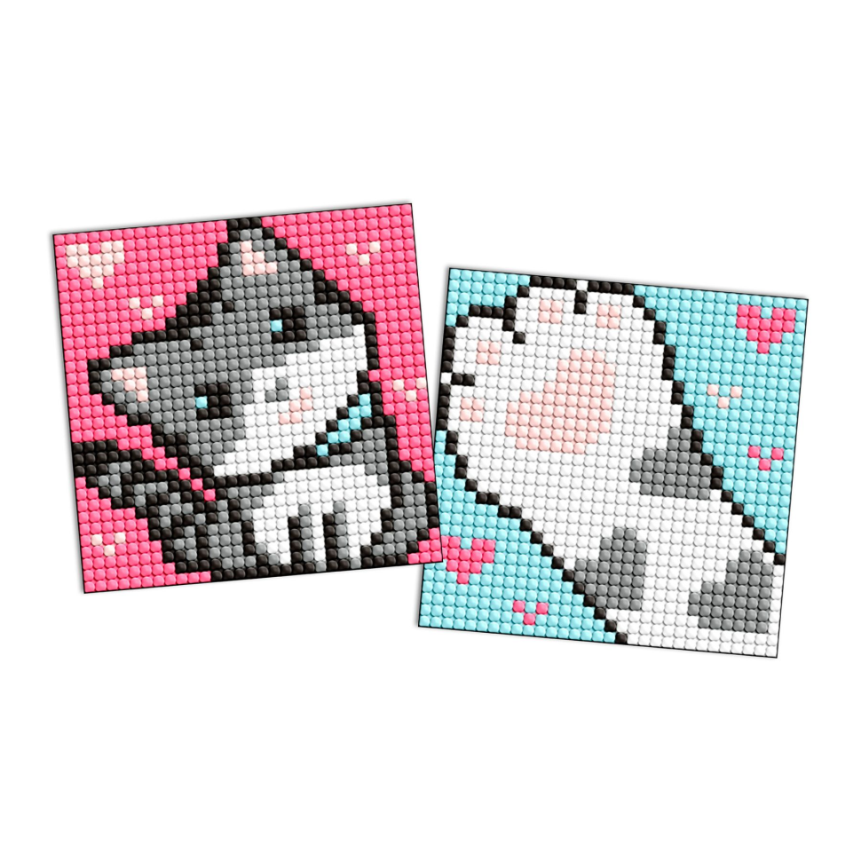 Алмазна мозаїка "Сірий пухнастик" Ідейка AMG1051 9x9 см Вінниця - фото 1