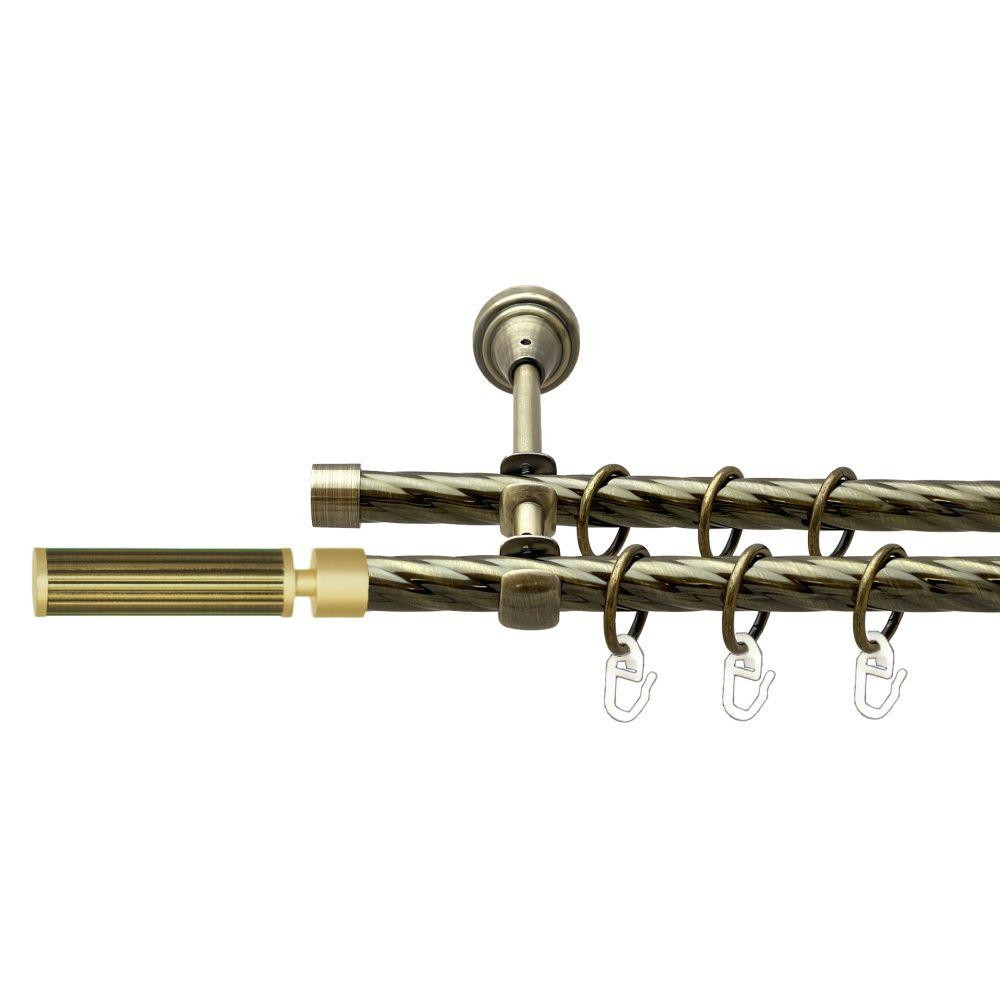 Карниз Orvit Галерія металевий дворядний відкритий скручена труба кільце металеве Антик 16\16 мм 240 см Львов - изображение 1