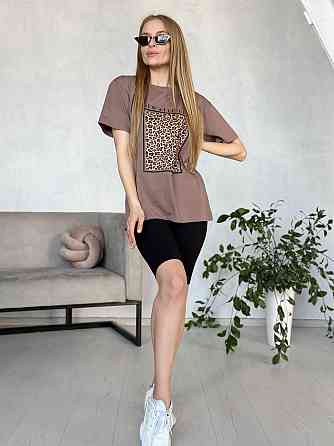 Літній спортивний костюм з принтом леопард Faster Київ