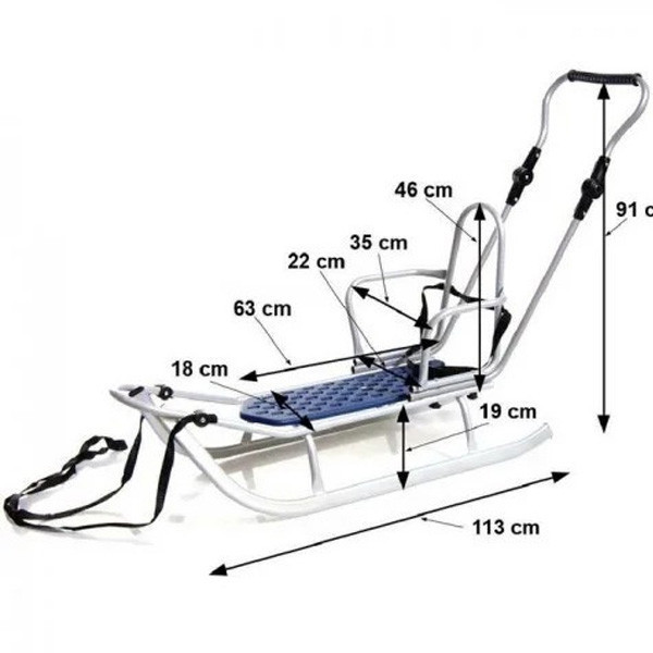 Санки детские Adbor Piccolino металлические с конвертом, спинкой и ручкой, для детей Киев - изображение 7