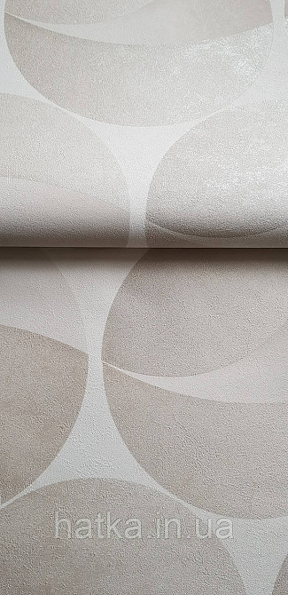 Шпалери вінілові на флізеліні гарячого тиснення Sintra Atmosphere метрові геометрія кола золотисті беж 512401 Київ - фото 1