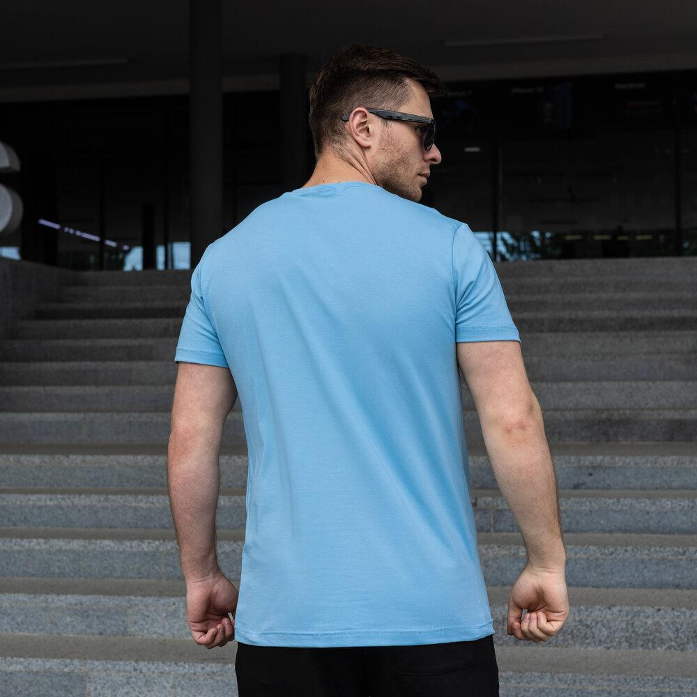 Мужская футболка голубая Pobedov Peremoga Киев - изображение 2