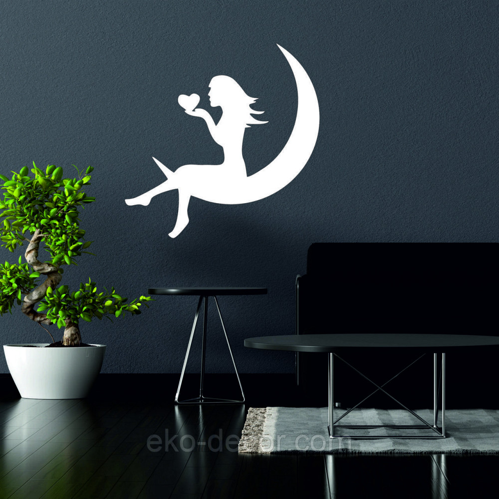 Декоративне настінне 3D Панно «Дівчина на місяць», Декор на стіну з об'ємом Київ - фото 2