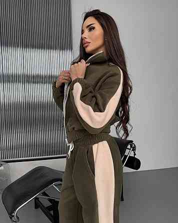 Жіночий теплий повсякденний костюм з лампасами двійка двухсторонній фліс Одеса