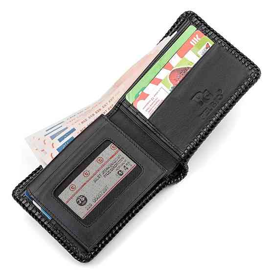 Портмоне з натуральної шкіри крокодила Чорне (CROCODILE LEATHER) Київ