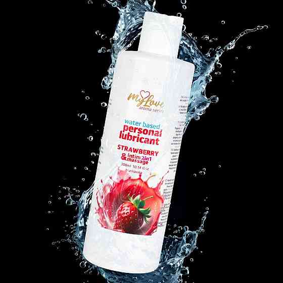 2в1 лубрикант та масажний гель - MyLove Aroma Series Intim&Massage Strawberry, 300 мл Sex Aura Київ