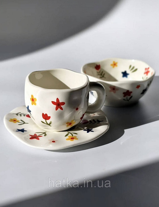Чашка з блюдцем кераміка Olens "Квіткова" 300 мл 8030-394 Київ - фото 3