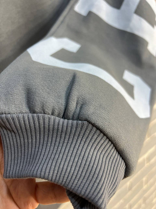 Свитшот женский DAVRAS 8174 оверсайз удлиненная надпись на спине CHICAGO утепленный на флисе one size серый, серый, one size Киев - изображение 12