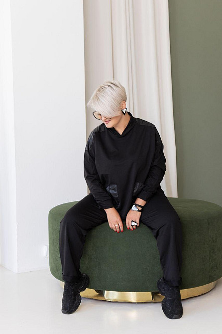 Жіночий стильний костюм  вільного крою двунитка +плащівка Одеса - фото 4