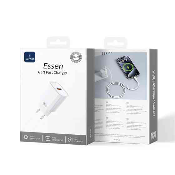 Сетевое зарядное устройство WIWU 18W Essen GaN Fast Charger Wi-G006 EU White Одесса