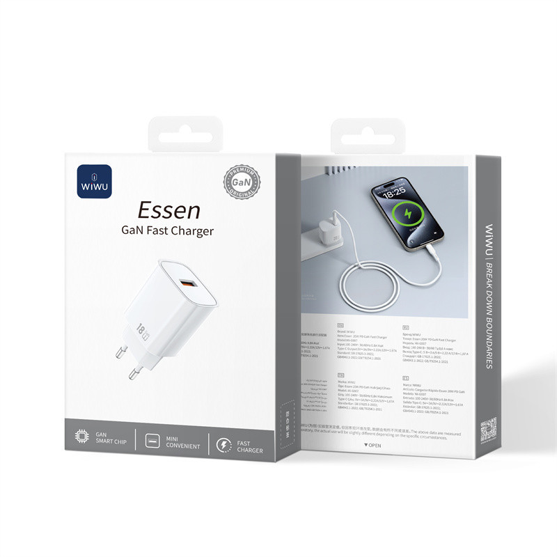 Сетевое зарядное устройство WIWU 18W Essen GaN Fast Charger Wi-G006 EU White Одесса - изображение 2