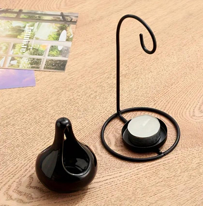 Керамическая аромалампа для свечей, Подвесная масляная лампа для ароматерапии с керамическим диффузо Киев - изображение 4