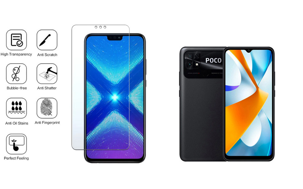 Захисне скло NeoGlass для Poco C40 – надпрозоре та стійке Київ - фото 4