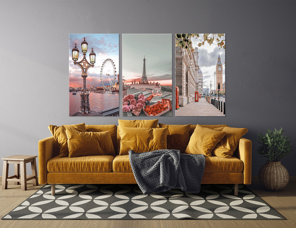 Модульная картина в гостиную / спальню Естетика міст    ART-014_3A 100х150 см Киев - изображение 2