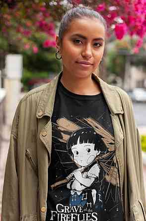 Футболка з аніме принтом Граве Фірефліес Классік С оверсайз (S/M/L) Чорний AnimeJ0933 Дніпро