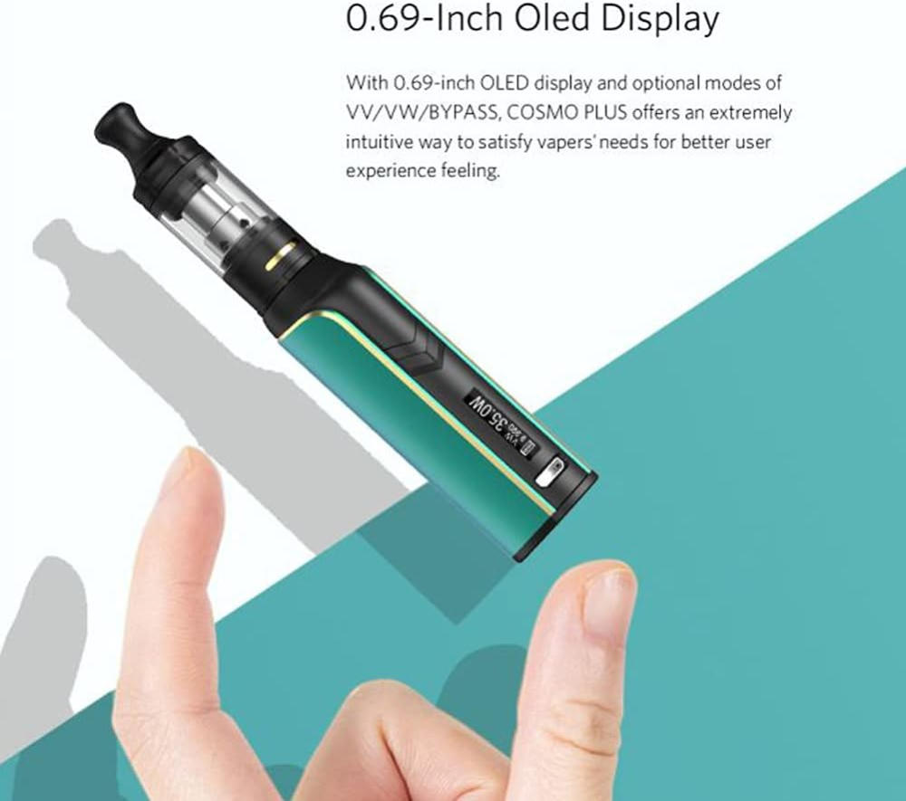 Вейп Мод Бокс VAPTIO Cosmo Plus Kit 1500 мАг 35 Вт з баком 2,0 мл, спіраллю 0,7 Ом / 1,6 Ом Київ - фото 5
