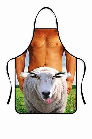 Фартух з приколом чоловічий для гриля та барбекю з вівцею 75 на 60 см різнобарвний Київ