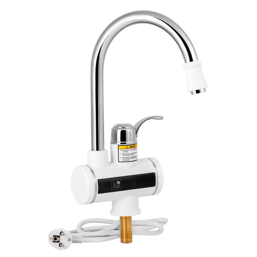 Проточний кран-водонагрівач кухонний для кухні Lidz Warm 058 LDWAR058WCR24985 White / Chrome Київ - фото 7