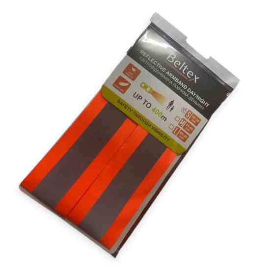 Пов'язка світловідбивна xxs 200 х 250мм дитяча, помаранчева день/ніч 2шт, на липучці Мукачево