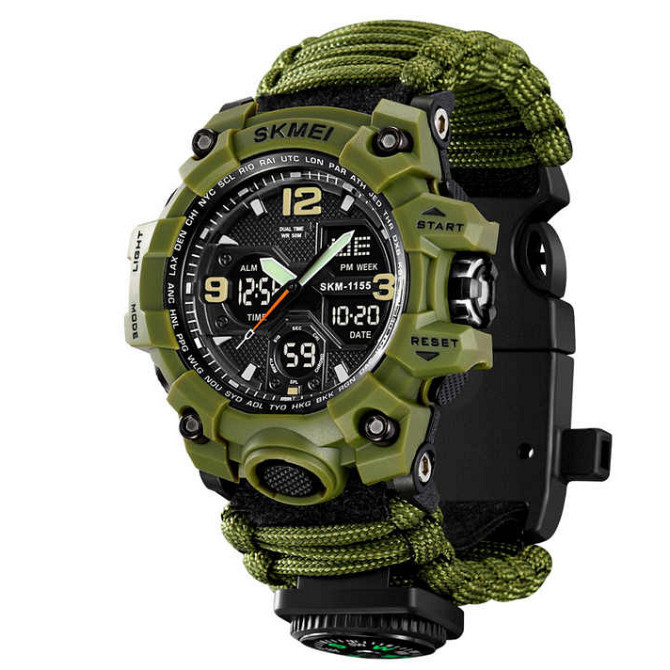 Часы для кемпинга с водозащитой SKMEI 1155BAG PARACORD, Модные спортивные часы для активного отдыха VF-42 Львов - изображение 3