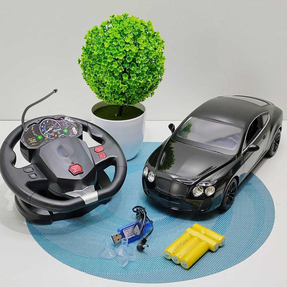 Машинка на радіокеруванні Bentley гумові колеса світло масштаб 1:14 Чорна (2048A) Чернігів - фото 7