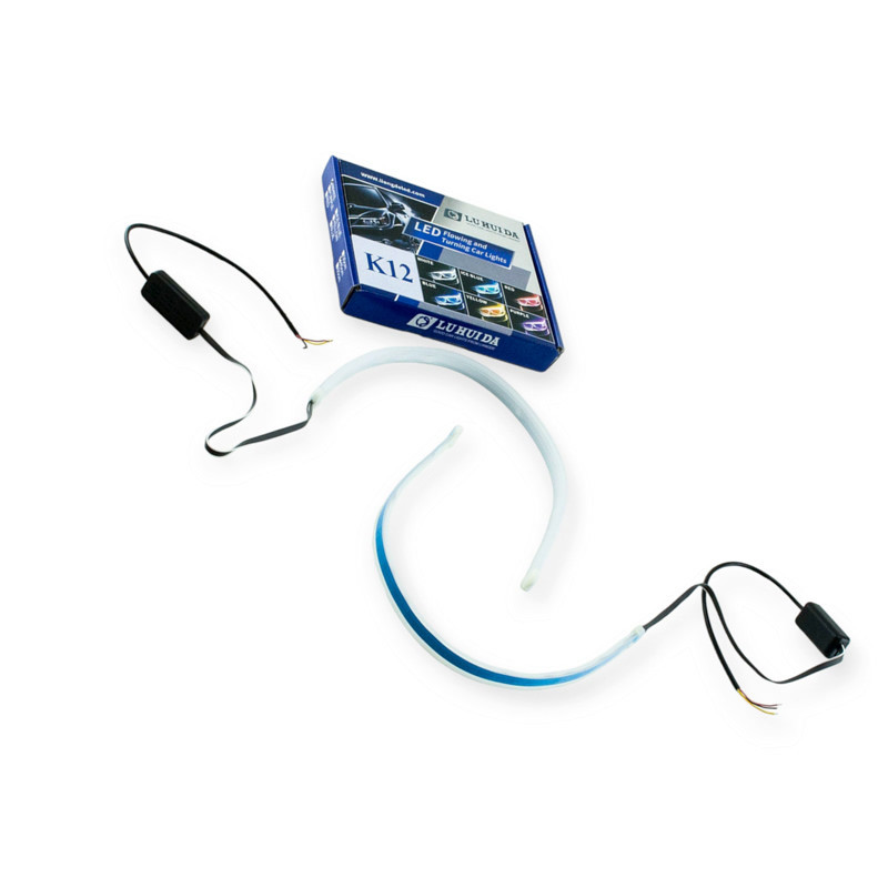 Ходовые гибкие 45см белый желтый ( с бегающим поворотником) 12-24V огни Мукачево - изображение 1