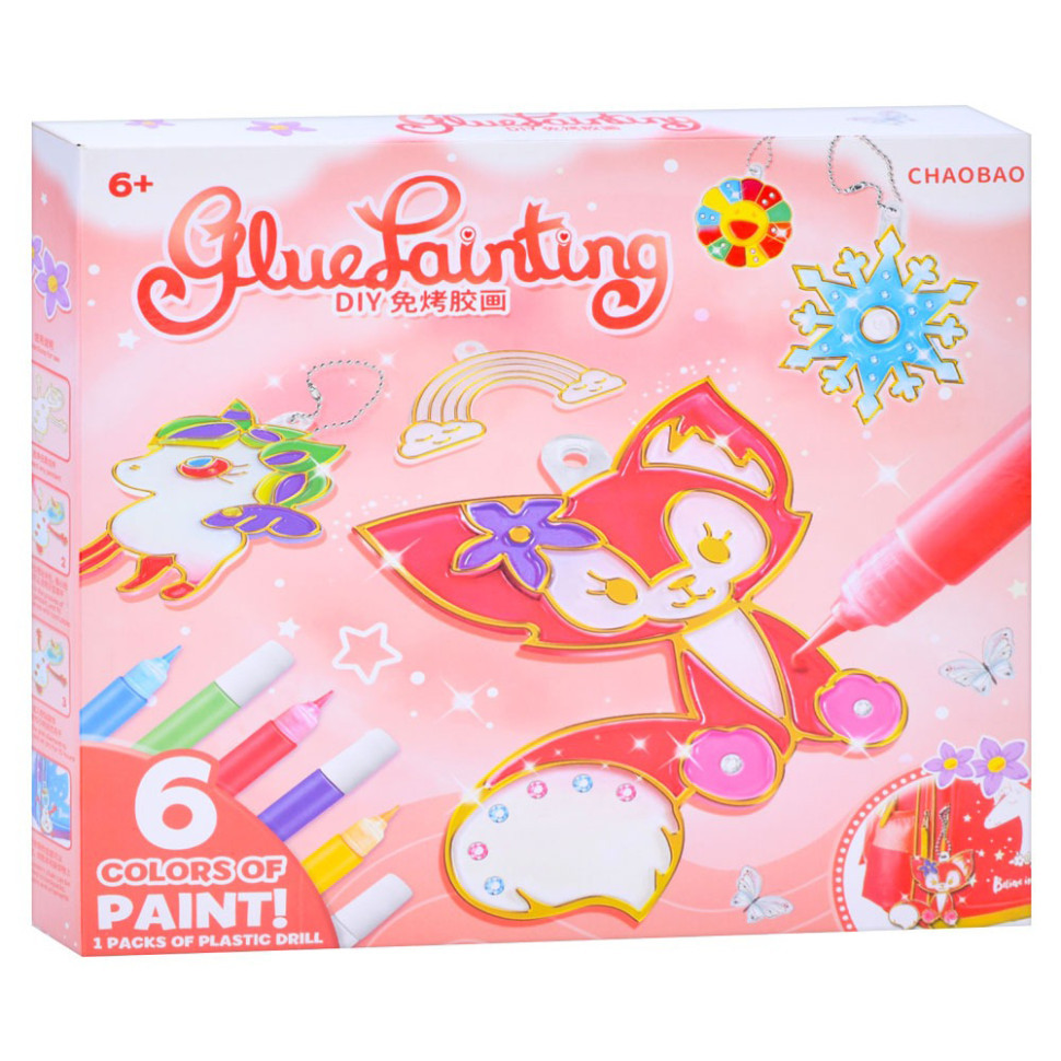 Дитячий набір для творчості "Підвіска-розмальовка" 7600-1-23-21-2123-1 ланцюжок, фарби 6 кольорів Вінниця - фото 1