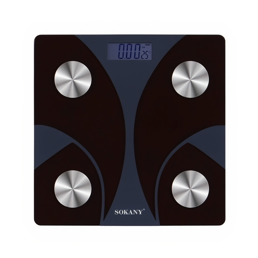 Смарт ваги електронні Sokany 26х26 см до 180 кг з Bluetooth Чорний SK-19029B Київ - фото 1