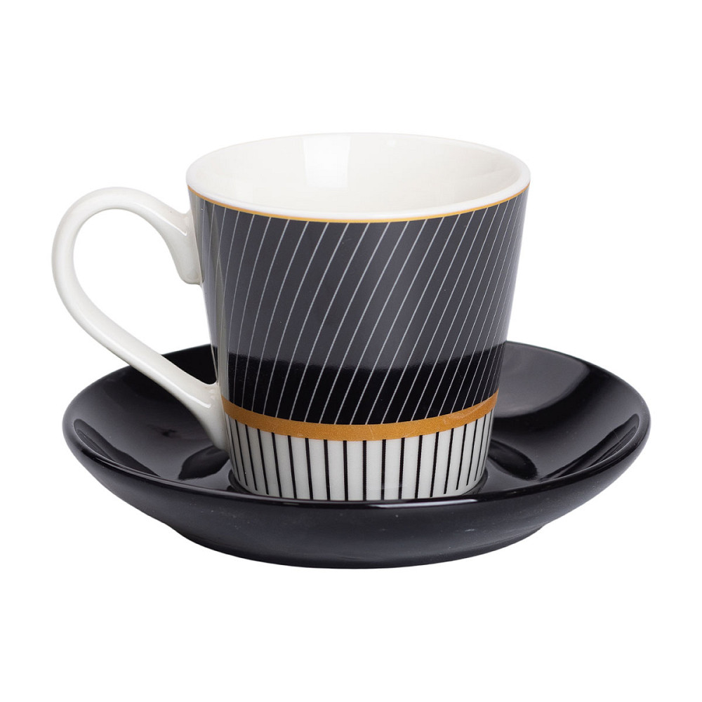 порцелянова чашка з чорним блюдцем 200 мл RX-N24708BW Коломия - фото 2
