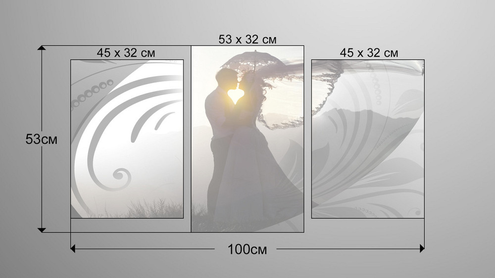 Модульная картина Влюбленные Абстракция Art-146_3 Киев - изображение 3