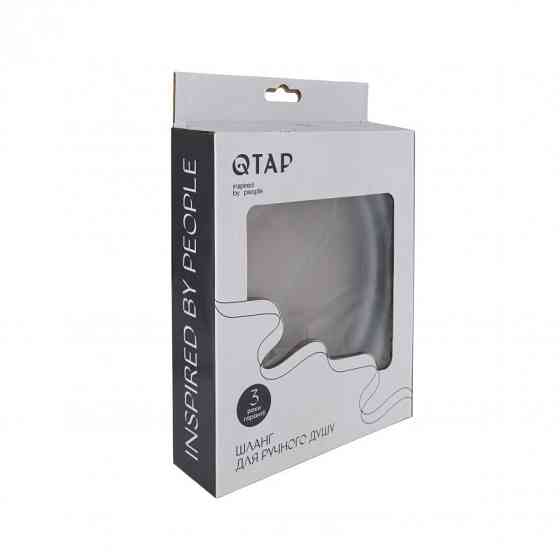 Шланг для ручного душу полімер Qtap Hadice 1600 мм прямокутний QTHADPVC160G Graphite Харків