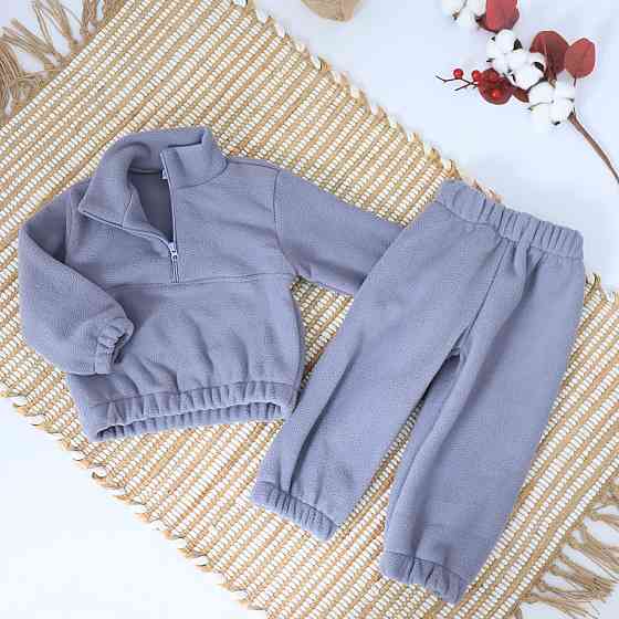 Дитячий тепловий костюм термо (толстовка + штани) Світло-сірий 122-128 Кам'янець-Подільський