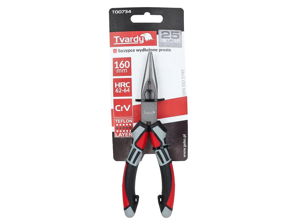 Плоскогубці видовжені закруглені "Tvardy"  160 мм з хром-ванадієвої сталі твердістю 62-64 HRC Киев - изображение 4