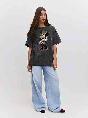 Футболка оверсайз винтаж с принтом Черный Минни Харьков