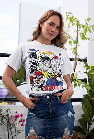 Футболка з аніме принтом Йу Йу Хакусхо Йусуке оверсайз (S/M/L) Чорний AnimeJ0155 Дніпро