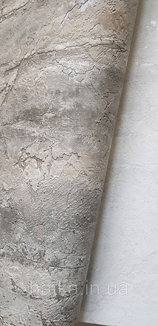 Шпалери вінілові на флізеліні A.S.Creation UNITA 1.06x10 під камінь структурні сірі бежеві 79204-3 Київ - фото 5