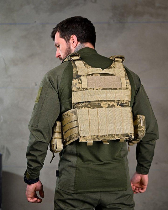 Якісна плитоноска 4 скидання з напашником Attack піксель ПП7564 Одеса - фото 3