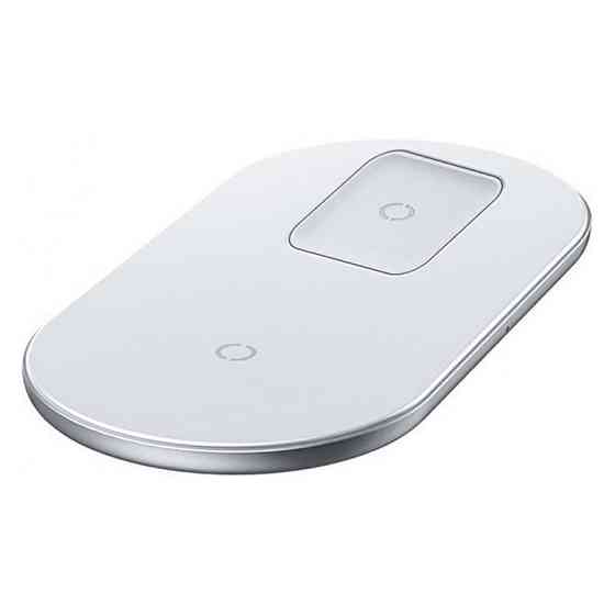 Бездротова зарядка Baseus Simple Wireless Charger 2 в 1 WXJK-С02 (Біла) Миколаїв