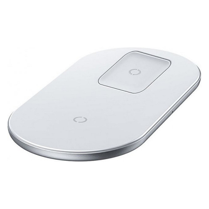 Бездротова зарядка Baseus Simple Wireless Charger 2 в 1 WXJK-С02 (Біла) Миколаїв - фото 2