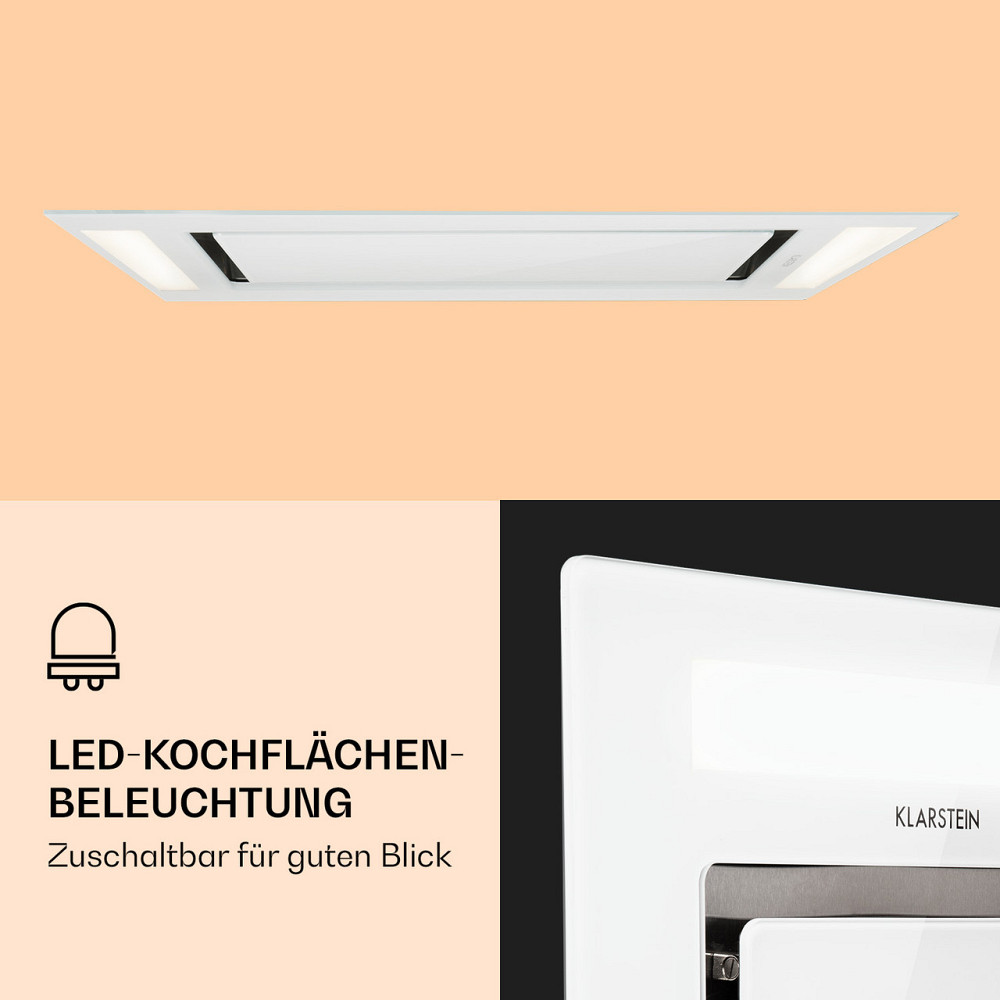 Потолочная вытяжка Remy 90 см 619 м³/ч 230 Вт 3 уровня дистанционного управления без сменного фильтра Белый Ровно - изображение 3