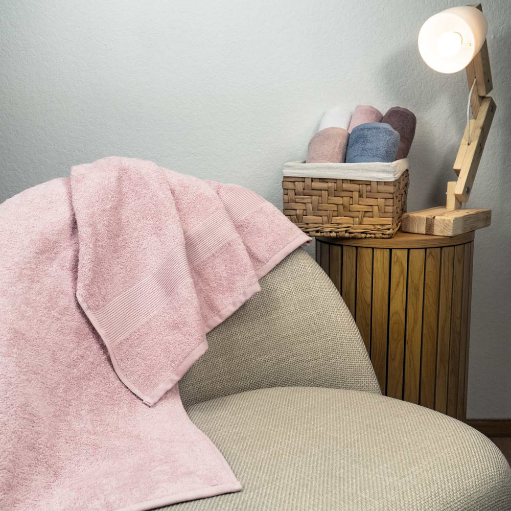 Набір махрових рушників з Бордюром 3шт GM Textile 40х70см, 50х90см, 70х140см 400г/м2 (Рожевий) Суми - фото 4