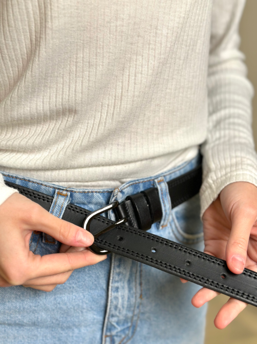 Классический черный ремень 7096 Киев - изображение 3