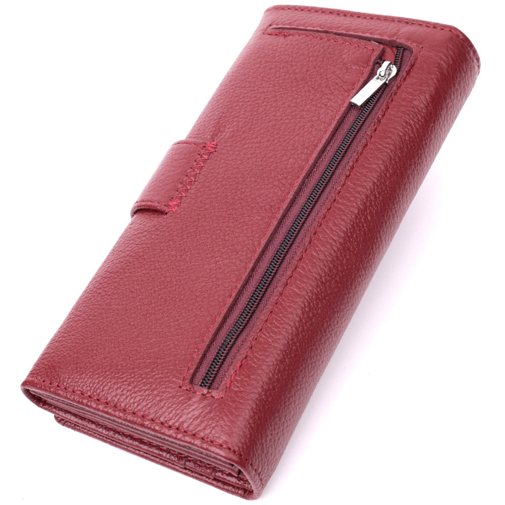 Жіночий шкіряний гаманець на 4 відділення бордовий (ST Leather) Київ - фото 13