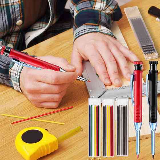 Олівець будівельний розмічальний 2.8 мм із точилкою, автоматичний, набір кольорових грифелів Київ