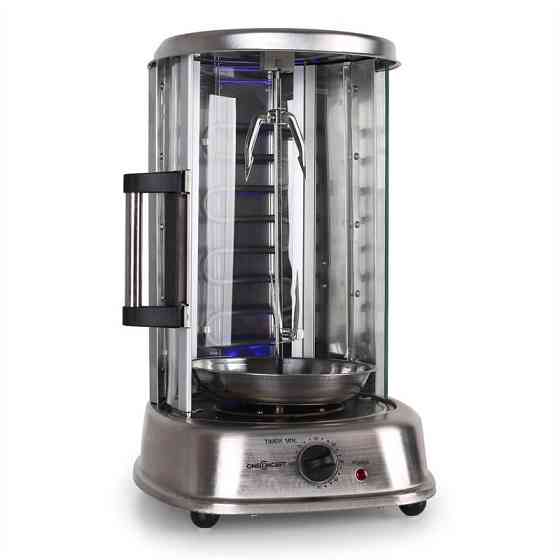 Вертикальный гриль Kebap Master Pro 1500 Вт из нержавеющей стали с набором шампуров (Германия, читать Ровно