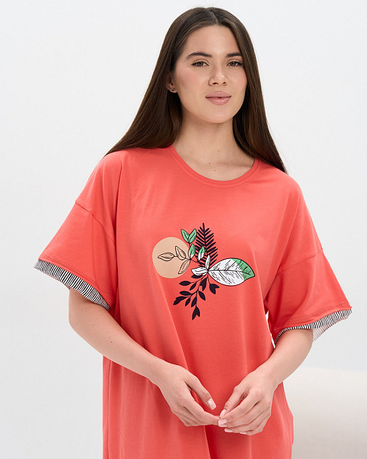 Женская туника свободного кроя - Листья Nicoletta 83676 M Киев - изображение 5
