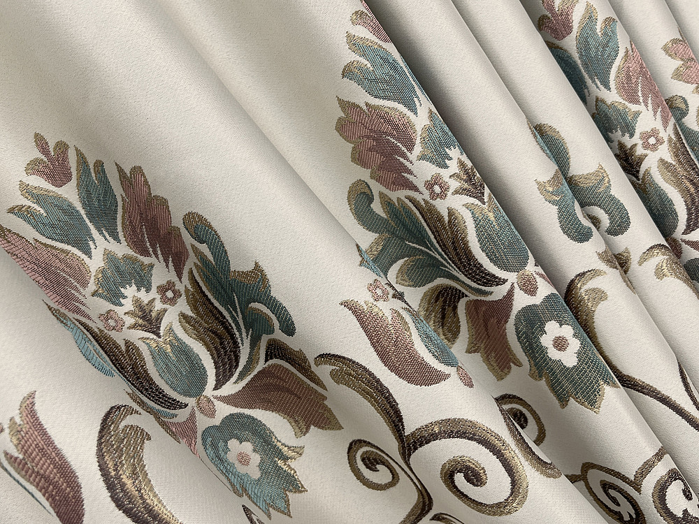 Комплект готовых штор VR-Textil с вышивкой гладью № 2051ш Бежевый 125х270 см 2шт (39-194) Киев - изображение 6